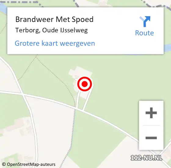 Locatie op kaart van de 112 melding: Brandweer Met Spoed Naar Terborg, Oude IJsselweg op 15 mei 2015 16:26