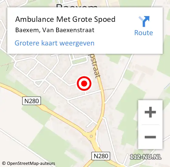 Locatie op kaart van de 112 melding: Ambulance Met Grote Spoed Naar Baexem, Van Baexenstraat op 7 november 2013 20:05