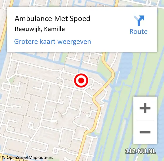 Locatie op kaart van de 112 melding: Ambulance Met Spoed Naar Reeuwijk, Kamille op 15 mei 2015 20:05