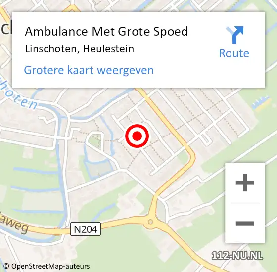 Locatie op kaart van de 112 melding: Ambulance Met Grote Spoed Naar Linschoten, Heulestein op 15 mei 2015 20:15