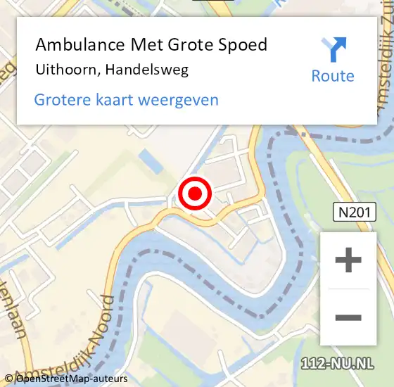 Locatie op kaart van de 112 melding: Ambulance Met Grote Spoed Naar Uithoorn, Handelsweg op 15 mei 2015 20:38