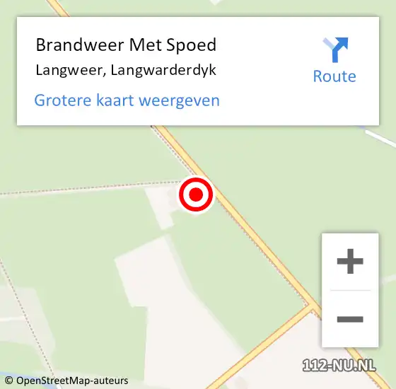 Locatie op kaart van de 112 melding: Brandweer Met Spoed Naar Langweer, Langwarderdyk op 7 november 2013 20:35