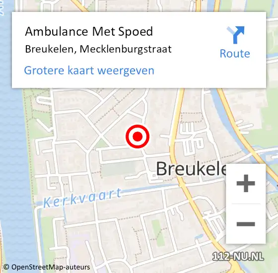 Locatie op kaart van de 112 melding: Ambulance Met Spoed Naar Breukelen, Mecklenburgstraat op 7 november 2013 20:39