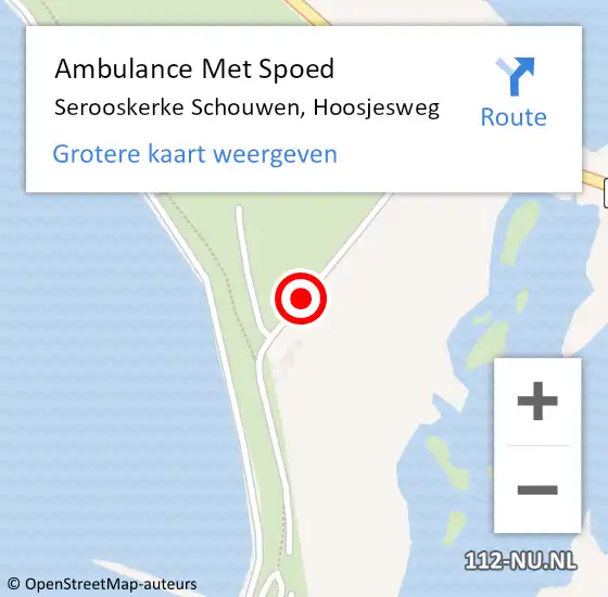 Locatie op kaart van de 112 melding: Ambulance Met Spoed Naar Serooskerke Schouwen, Hoosjesweg op 15 mei 2015 21:23