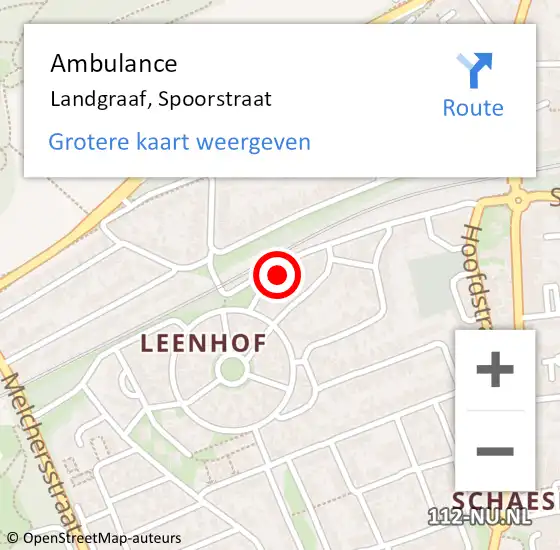 Locatie op kaart van de 112 melding: Ambulance Landgraaf, Spoorstraat op 7 november 2013 20:43