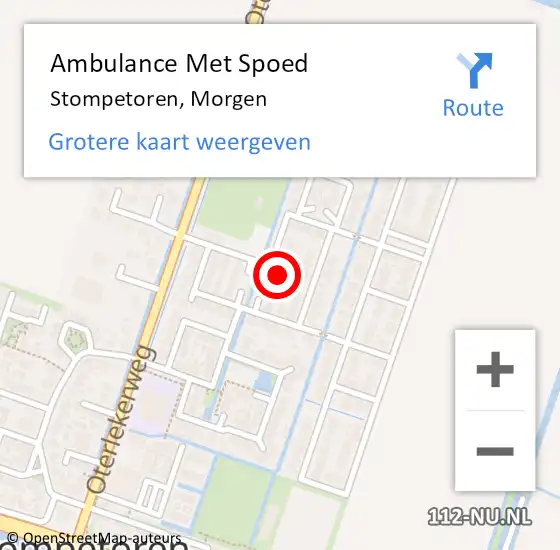 Locatie op kaart van de 112 melding: Ambulance Met Spoed Naar Stompetoren, Morgen op 15 mei 2015 22:31