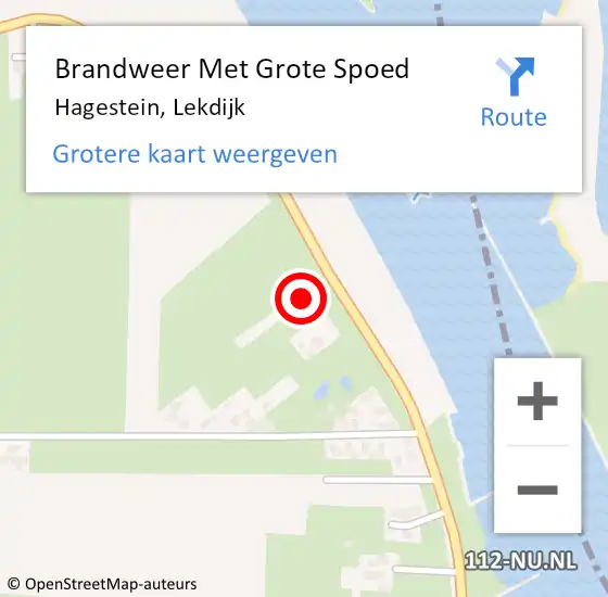 Locatie op kaart van de 112 melding: Brandweer Met Grote Spoed Naar Hagestein, Lekdijk op 15 mei 2015 22:41