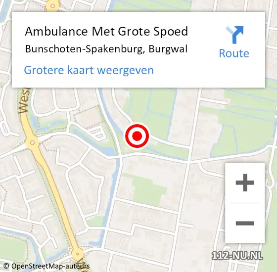 Locatie op kaart van de 112 melding: Ambulance Met Grote Spoed Naar Bunschoten-Spakenburg, Burgwal op 15 mei 2015 23:19