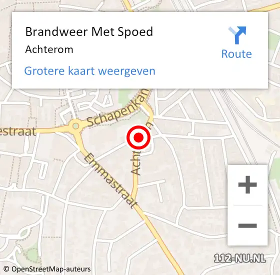 Locatie op kaart van de 112 melding: Brandweer Met Spoed Naar Achterom op 16 mei 2015 05:01