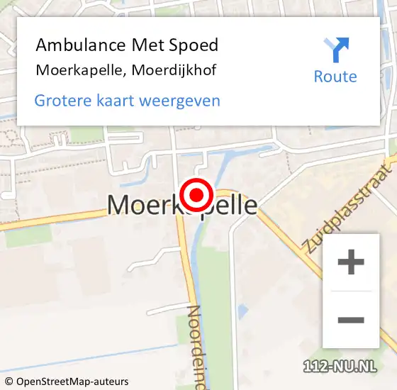 Locatie op kaart van de 112 melding: Ambulance Met Spoed Naar Moerkapelle, Moerdijkhof op 16 mei 2015 07:36