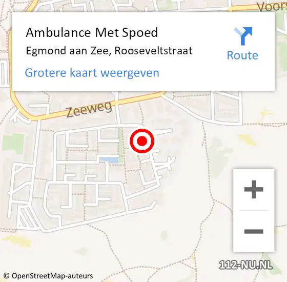 Locatie op kaart van de 112 melding: Ambulance Met Spoed Naar Egmond aan Zee, Rooseveltstraat op 16 mei 2015 13:44