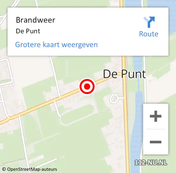 Locatie op kaart van de 112 melding: Brandweer De Punt op 16 mei 2015 14:43