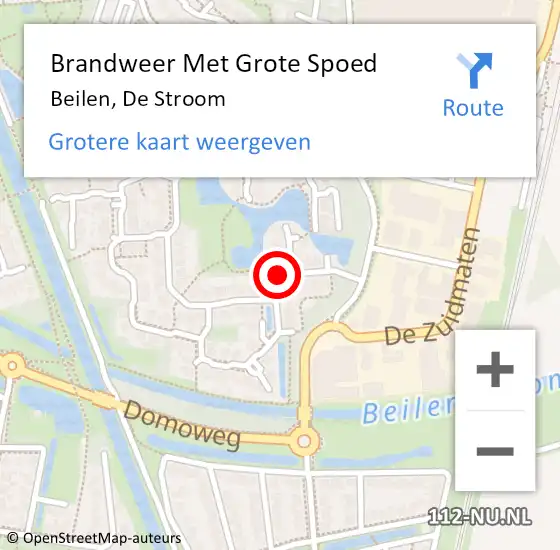 Locatie op kaart van de 112 melding: Brandweer Met Grote Spoed Naar Beilen, De Stroom op 16 mei 2015 15:17