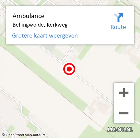 Locatie op kaart van de 112 melding: Ambulance Bellingwolde, Kerkweg op 16 mei 2015 15:45