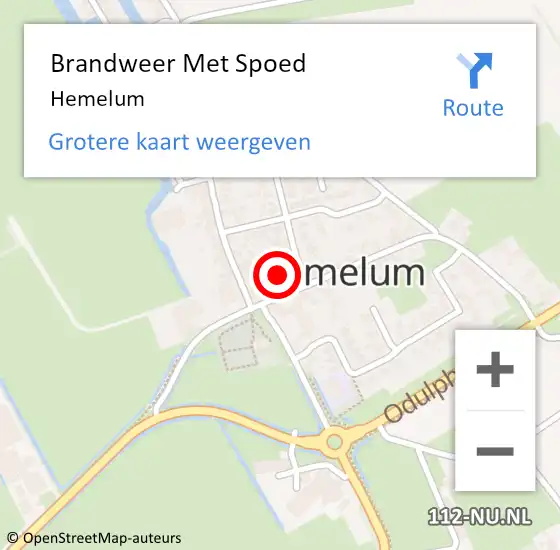 Locatie op kaart van de 112 melding: Brandweer Met Spoed Naar Hemelum op 16 mei 2015 16:17