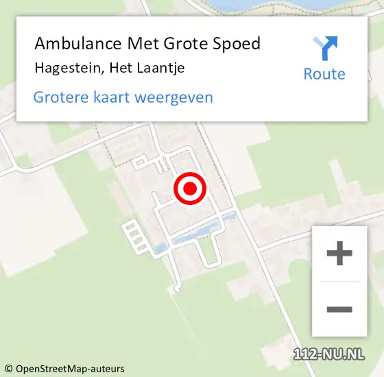 Locatie op kaart van de 112 melding: Ambulance Met Grote Spoed Naar Hagestein, Het Laantje op 16 mei 2015 18:16