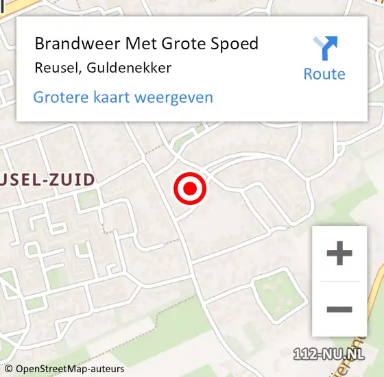 Locatie op kaart van de 112 melding: Brandweer Met Grote Spoed Naar Reusel, Guldenekker op 16 mei 2015 20:42