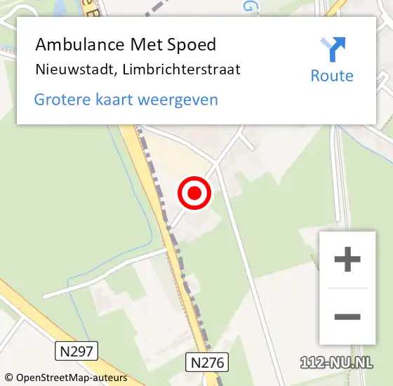 Locatie op kaart van de 112 melding: Ambulance Met Spoed Naar Nieuwstadt, Limbrichterstraat op 8 november 2013 00:36