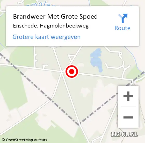 Locatie op kaart van de 112 melding: Brandweer Met Grote Spoed Naar Enschede, Hagmolenbeekweg op 17 mei 2015 06:47