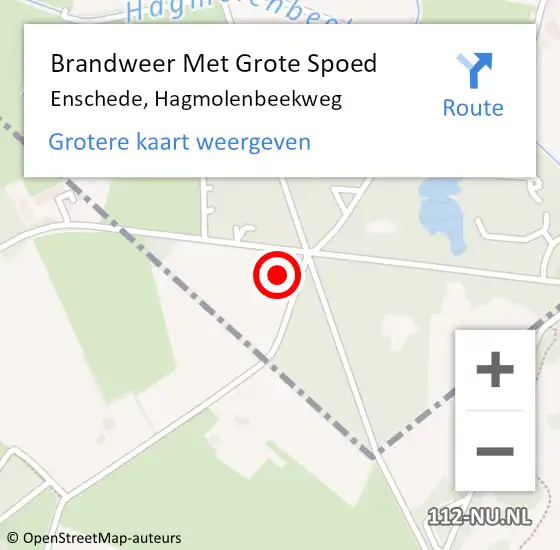 Locatie op kaart van de 112 melding: Brandweer Met Grote Spoed Naar Enschede, Hagmolenbeekweg op 17 mei 2015 06:49