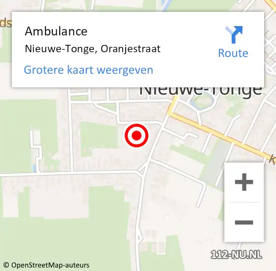 Locatie op kaart van de 112 melding: Ambulance Nieuwe-Tonge, Oranjestraat op 17 mei 2015 09:05