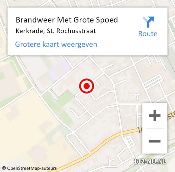 Locatie op kaart van de 112 melding: Brandweer Met Grote Spoed Naar Kerkrade, St. Rochusstraat op 17 mei 2015 12:19