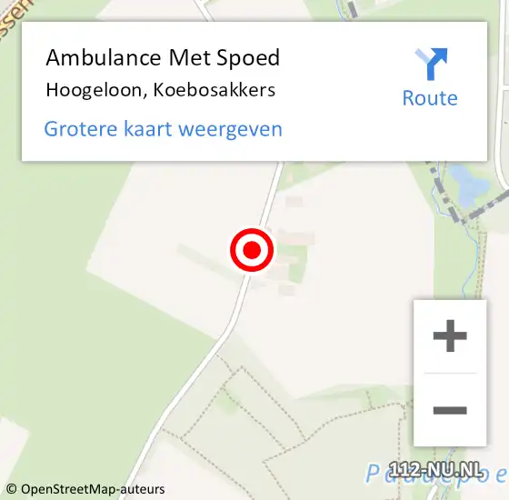 Locatie op kaart van de 112 melding: Ambulance Met Spoed Naar Hoogeloon, Koebosakkers op 17 mei 2015 12:36