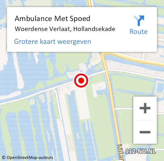 Locatie op kaart van de 112 melding: Ambulance Met Spoed Naar Woerdense Verlaat, Hollandsekade op 17 mei 2015 13:19