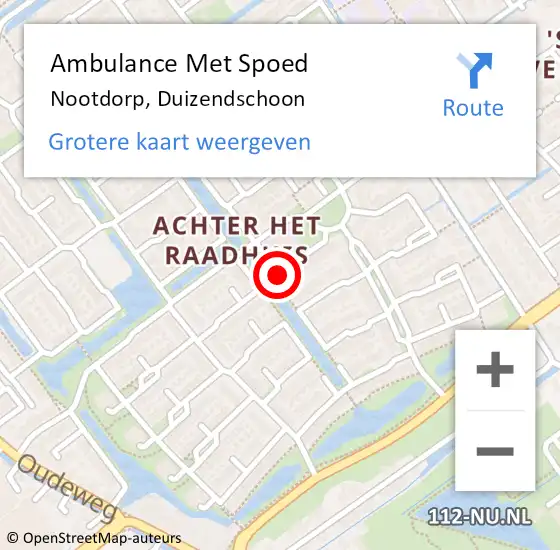 Locatie op kaart van de 112 melding: Ambulance Met Spoed Naar Nootdorp, Duizendschoon op 17 mei 2015 14:43