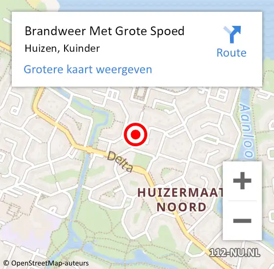 Locatie op kaart van de 112 melding: Brandweer Met Grote Spoed Naar Huizen, Kuinder op 8 november 2013 02:24