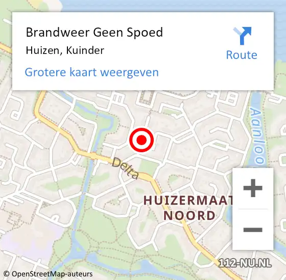 Locatie op kaart van de 112 melding: Brandweer Geen Spoed Naar Huizen, Kuinder op 8 november 2013 02:26