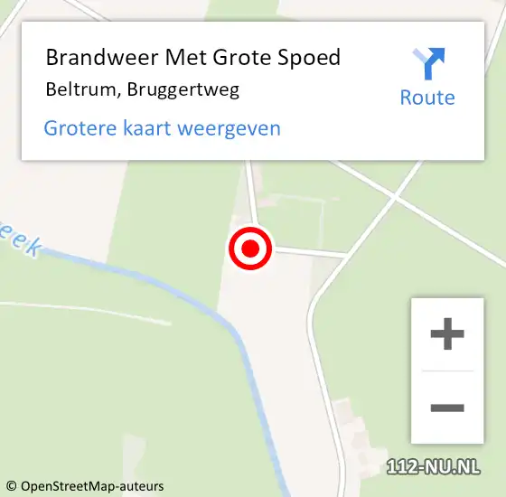 Locatie op kaart van de 112 melding: Brandweer Met Grote Spoed Naar Beltrum, Bruggertweg op 17 mei 2015 15:23