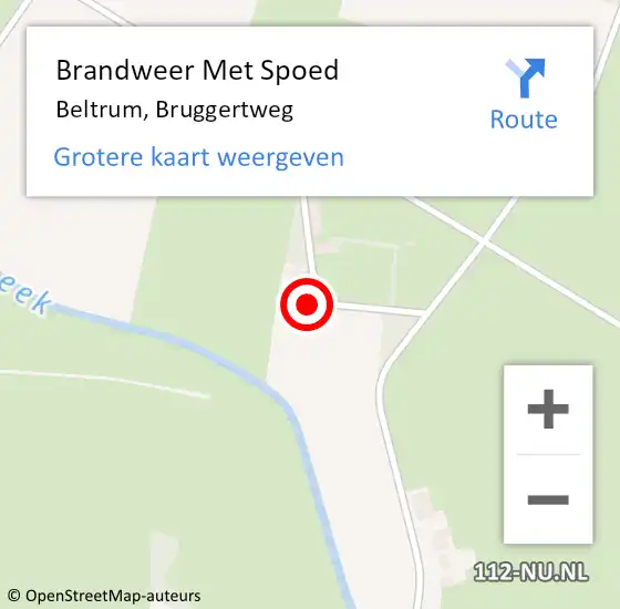 Locatie op kaart van de 112 melding: Brandweer Met Spoed Naar Beltrum, Bruggertweg op 17 mei 2015 15:23