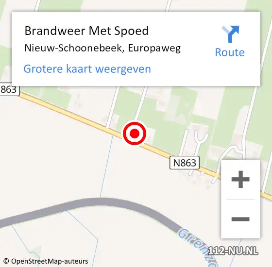 Locatie op kaart van de 112 melding: Brandweer Met Spoed Naar Nieuw-Schoonebeek, Europaweg op 17 mei 2015 16:05