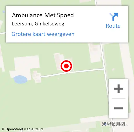 Locatie op kaart van de 112 melding: Ambulance Met Spoed Naar Leersum, Ginkelseweg op 17 mei 2015 16:27