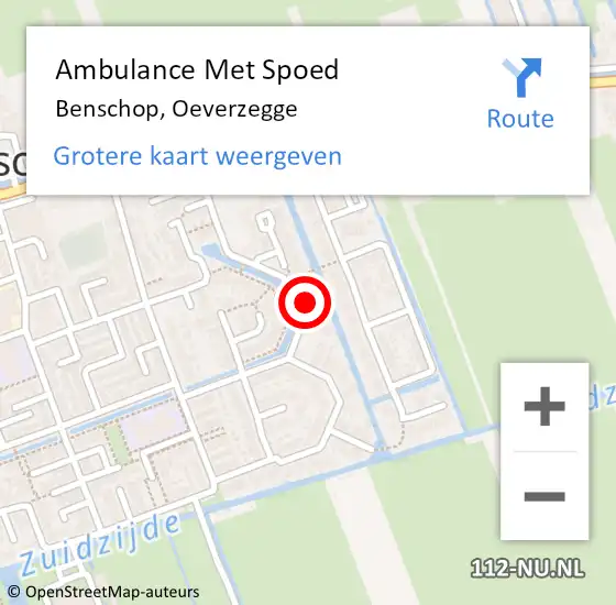 Locatie op kaart van de 112 melding: Ambulance Met Spoed Naar Benschop, Oeverzegge op 17 mei 2015 16:36