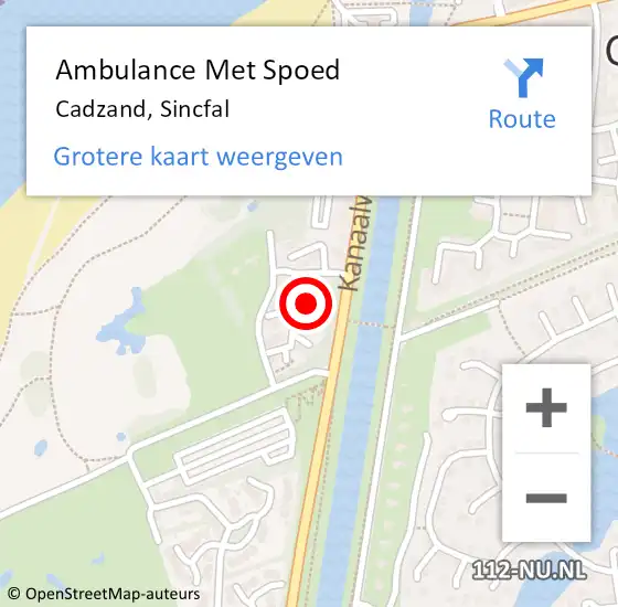 Locatie op kaart van de 112 melding: Ambulance Met Spoed Naar Cadzand, Sincfal op 17 mei 2015 17:28