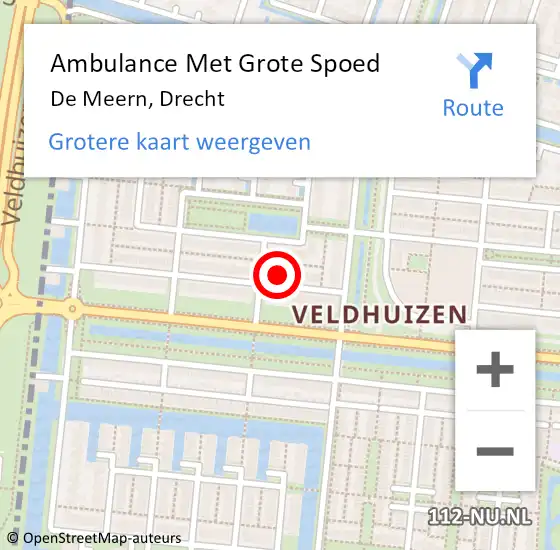 Locatie op kaart van de 112 melding: Ambulance Met Grote Spoed Naar De Meern, Drecht op 17 mei 2015 19:25