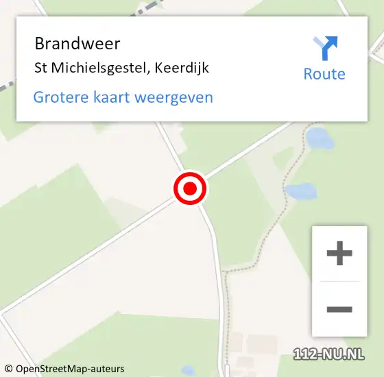 Locatie op kaart van de 112 melding: Brandweer St Michielsgestel, Keerdijk op 17 mei 2015 21:42