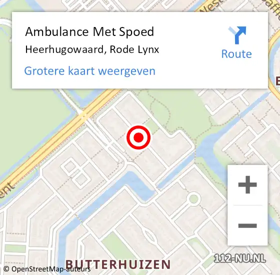 Locatie op kaart van de 112 melding: Ambulance Met Spoed Naar Heerhugowaard, Rode Lynx op 17 mei 2015 22:02