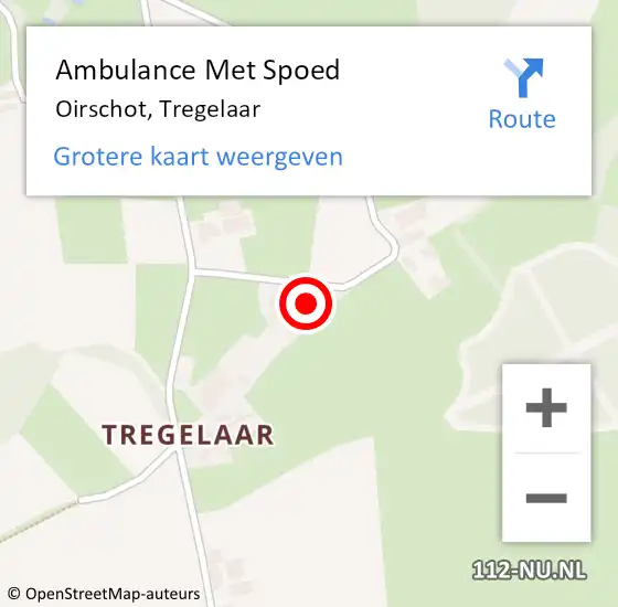 Locatie op kaart van de 112 melding: Ambulance Met Spoed Naar Oirschot, Tregelaar op 18 mei 2015 01:24