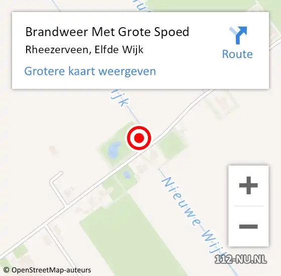 Locatie op kaart van de 112 melding: Brandweer Met Grote Spoed Naar Rheezerveen, Elfde Wijk op 8 november 2013 07:21