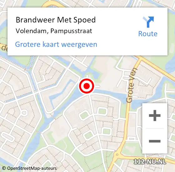 Locatie op kaart van de 112 melding: Brandweer Met Spoed Naar Volendam, Pampusstraat op 18 mei 2015 12:30