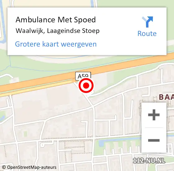 Locatie op kaart van de 112 melding: Ambulance Met Spoed Naar Waalwijk, Laageindse Stoep op 18 mei 2015 13:39