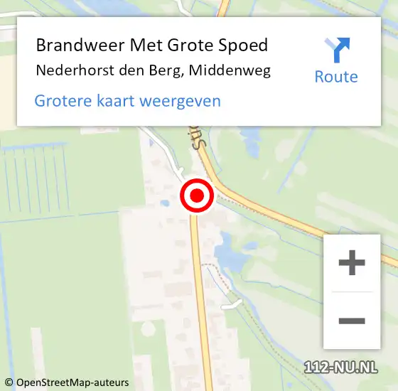 Locatie op kaart van de 112 melding: Brandweer Met Grote Spoed Naar Nederhorst den Berg, Middenweg op 18 mei 2015 14:26