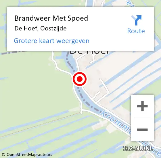 Locatie op kaart van de 112 melding: Brandweer Met Spoed Naar De Hoef, Oostzijde op 18 mei 2015 17:44