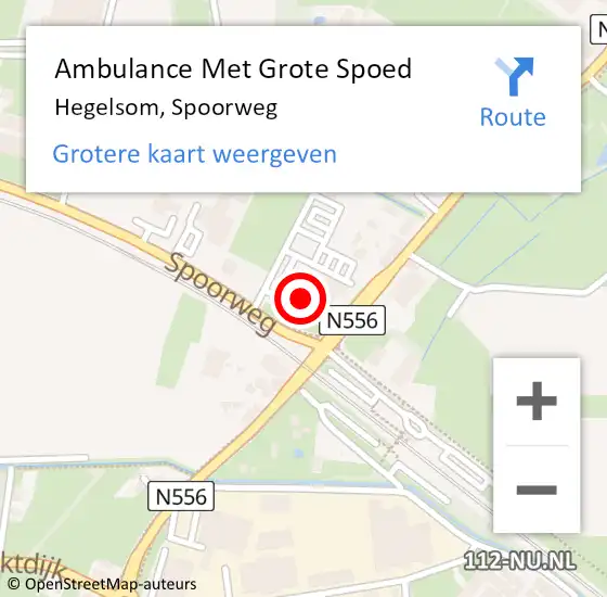 Locatie op kaart van de 112 melding: Ambulance Met Grote Spoed Naar Hegelsom, Spoorweg op 18 mei 2015 19:00