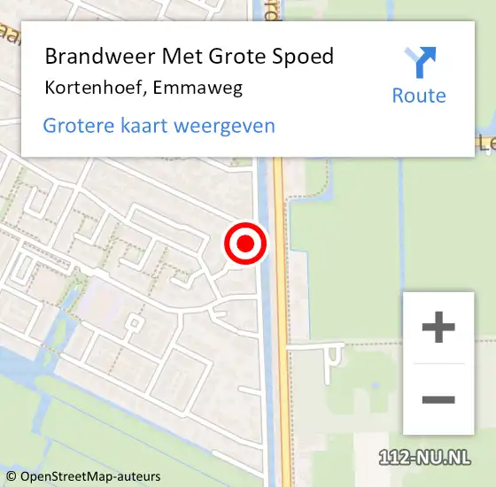 Locatie op kaart van de 112 melding: Brandweer Met Grote Spoed Naar Kortenhoef, Emmaweg op 18 mei 2015 20:15