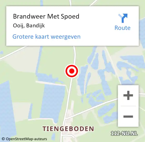 Locatie op kaart van de 112 melding: Brandweer Met Spoed Naar Ooij, Bandijk op 18 mei 2015 21:45