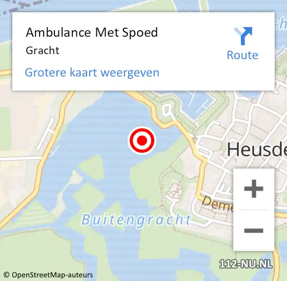 Locatie op kaart van de 112 melding: Ambulance Met Spoed Naar Gracht op 18 mei 2015 21:50